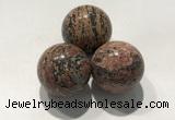 CDN1130 30mm round leopard skin jasper decorations wholesale