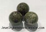 CDN1135 30mm round dragon blood jasper decorations wholesale