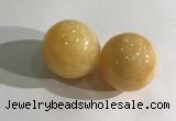 CDN1176 35mm round yellow jade decorations wholesale