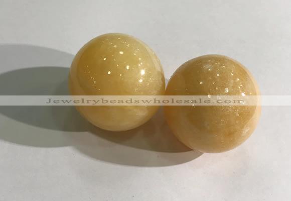 CDN1176 35mm round yellow jade decorations wholesale