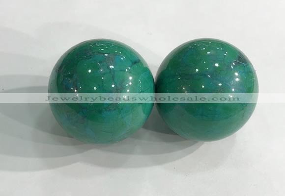 CDN1221 40mm round dyed white howlite decorations wholesale