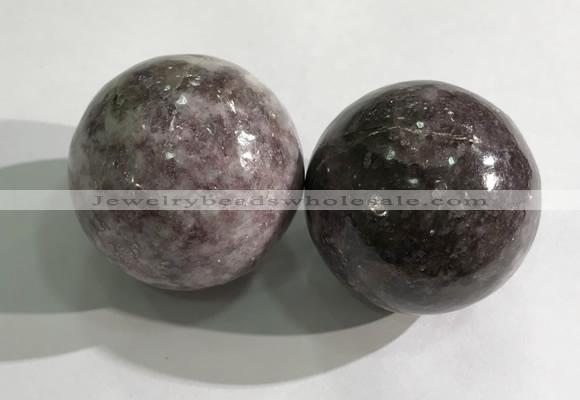 CDN1283 40mm round lilac jasper decorations wholesale