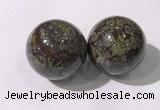 CDN1288 40mm round dragon blood jasper decorations wholesale