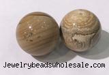 CDN1298 40mm round picture jasper decorations wholesale