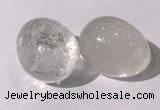 CDN1330 35*45mm egg-shaped white crystal decorations wholesale