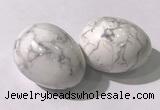 CDN1346 35*45mm egg-shaped white howlite decorations wholesale