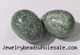 CDN1373 35*45mm egg-shaped green spot stone decorations wholesale