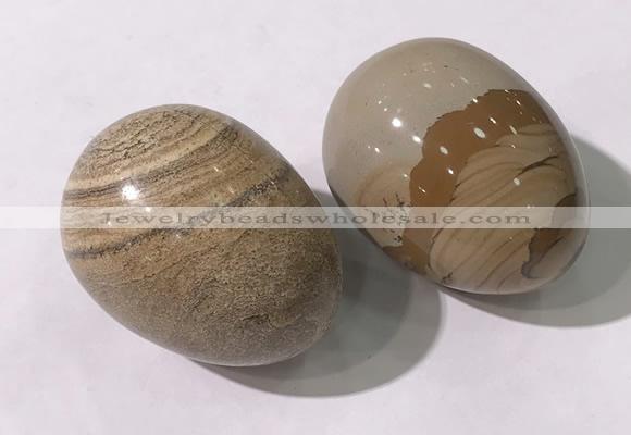 CDN1383 35*45mm egg-shaped picture jasper decorations wholesale