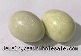 CDN1408 35*45mm egg-shaped yellow jasper decorations wholesale