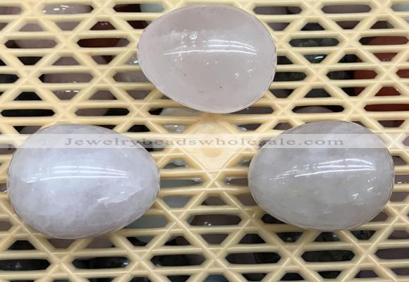 CDN306 30*40mm egg-shaped rose quartz decorations wholesale