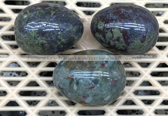 CDN323 30*40mm egg-shaped blood jasper decorations wholesale