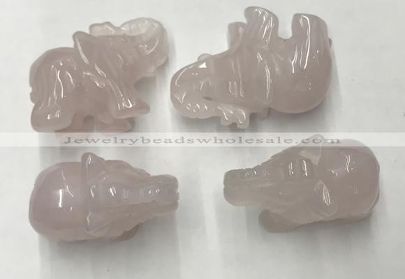 CDN380 20*40*30mm elephant rose quartz decorations wholesale