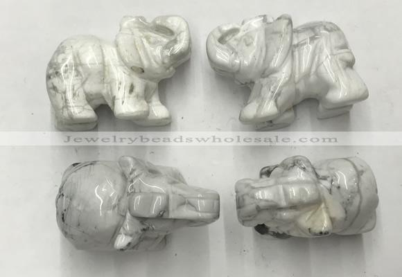 CDN382 20*40*30mm elephant white howlite decorations wholesale