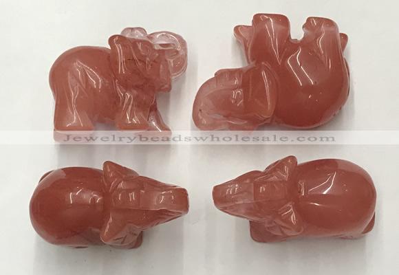 CDN385 20*40*30mm elephant cherry quartz decorations wholesale