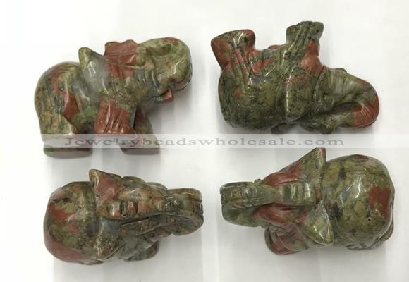 CDN389 20*40*30mm elephant unakite decorations wholesale