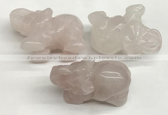 CDN400 25*50*35mm elephant rose quartz decorations wholesale