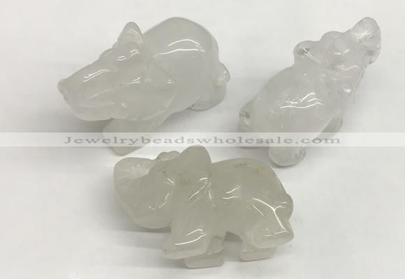 CDN402 25*50*35mm elephant white jade decorations wholesale