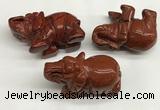 CDN411 25*50*35mm elephant red jasper decorations wholesale