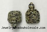 CDN441 28*45*22mm turtle dalmatian jasper decorations wholesale