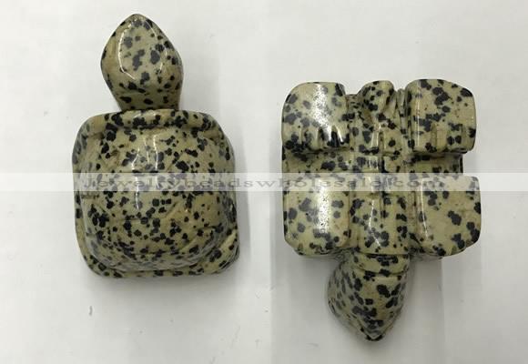 CDN461 38*55*28mm turtle dalmatian jasper decorations wholesale