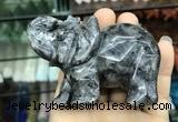 CDN536 35*80*55mm elephant black labradorite decorations wholesale