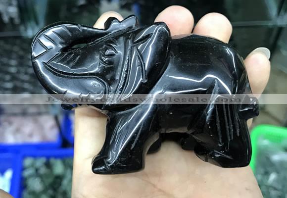 CDN537 35*80*55mm elephant black agate decorations wholesale