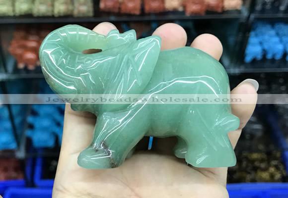 CDN539 35*80*55mm elephant green aventurine decorations wholesale