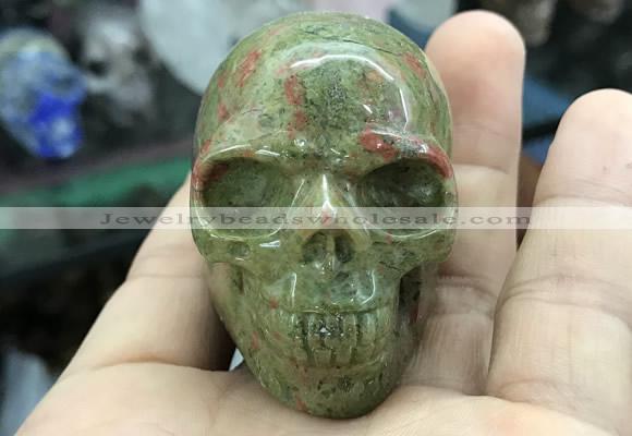 CDN561 35*50*40mm skull unakite decorations wholesale