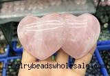 CDN591 50*90mm double heart rose quartz decorations wholesale