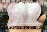 CDN594 50*75mm double heart rose quartz decorations wholesale