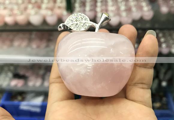 CDN597 40*55mm apple rose quartz decorations wholesale