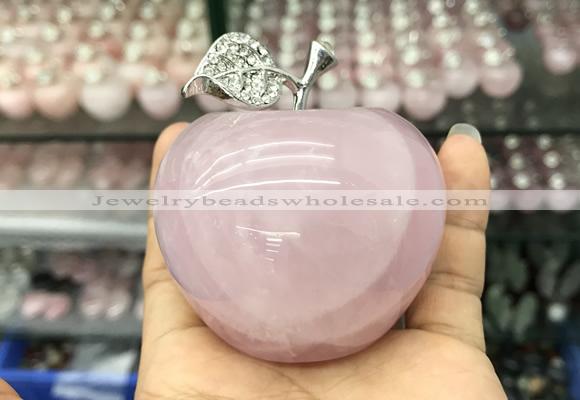 CDN598 55*65mm apple rose quartz decorations wholesale