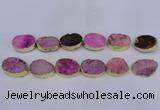 CDQ503 20*30mm - 22*30mm oval druzy quartz beads wholesale