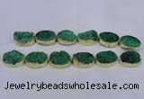 CDQ506 20*30mm - 22*30mm oval druzy quartz beads wholesale