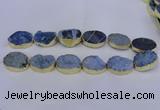 CDQ507 20*30mm - 22*30mm oval druzy quartz beads wholesale