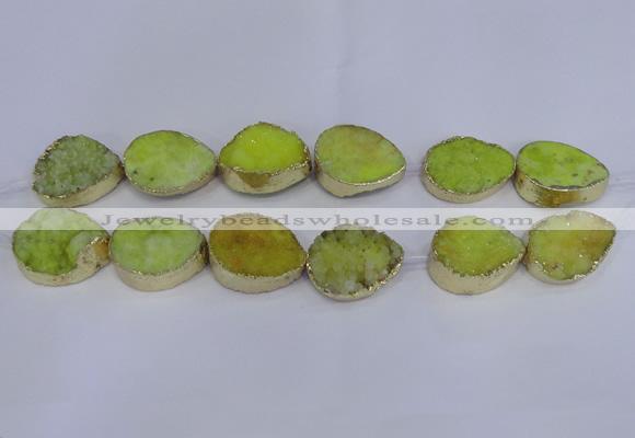 CDQ510 20*30mm - 22*30mm teardrop druzy quartz beads wholesale