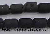 CDQ615 8 inches 6*8mm drum druzy quartz beads wholesale