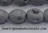 CDQ620 8 inches 10*12mm rice druzy quartz beads wholesale