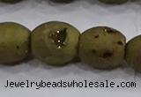 CDQ621 8 inches 10*12mm rice druzy quartz beads wholesale