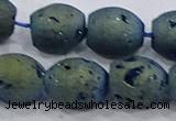 CDQ626 8 inches 10*12mm rice druzy quartz beads wholesale