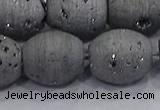 CDQ635 8 inches 12*14mm rice druzy quartz beads wholesale