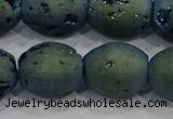 CDQ640 8 inches 12*14mm rice druzy quartz beads wholesale