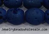 CDQ642 8 inches 12*14mm rice druzy quartz beads wholesale