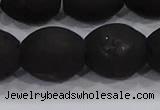 CDQ643 8 inches 12*14mm rice druzy quartz beads wholesale