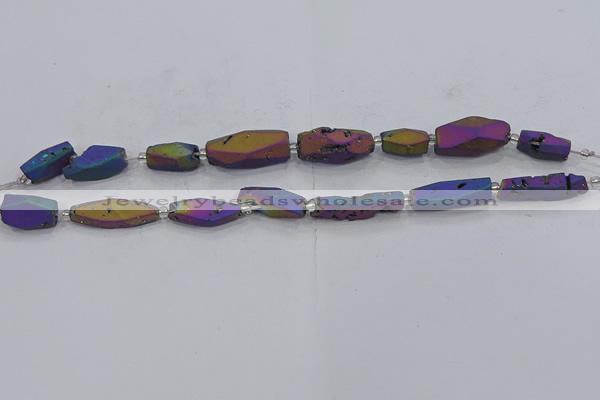 CDQ652 8 inches 8*20mm - 10*30mm freeform druzy quartz beads