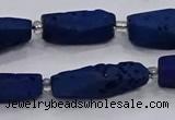 CDQ653 8 inches 8*20mm - 10*30mm freeform druzy quartz beads