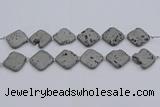 CDQ660 8 inches 25*25mm diamond druzy quartz beads wholesale