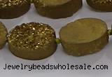 CDQ712 8 inches 13*18mm oval druzy quartz beads wholesale