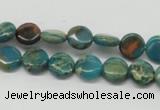 CDS10 16 inches 10mm flat round dyed serpentine jasper beads wholesale