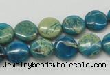 CDS11 16 inches 12mm flat round dyed serpentine jasper beads wholesale